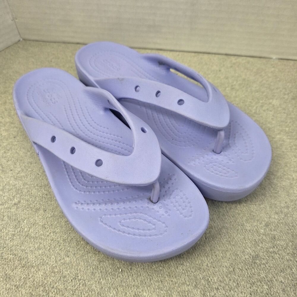 Crocs Classic Platform Flip Flop Thong Purple Lavander Womens Size 8